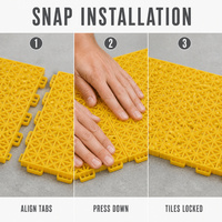 Dalles de sol emboîtables en PP recyclables et non toxiques, tapis de jeu modulaires sécurisés pour les aires de jeux et les zones sportives scolaires