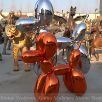 Sculpture extérieure de chien de ballon de Jeff Koons de chrome d'acier inoxydable sur mesure à vendre