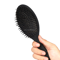 Brosse à Extensions en Poils de Sanglier et Nylon pour Démêler et Coiffer Cheveux Humides et Secs, Brosse et Peigne Antistatiques pour Perruques pour Femmes