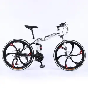 <span class=keywords><strong>Bicicleta</strong></span> <span class=keywords><strong>de</strong></span> <span class=keywords><strong>Montaña</strong></span> Plegable <span class=keywords><strong>de</strong></span> 24/26 Pulgadas con Ruedas Grandes, Cuadro <span class=keywords><strong>de</strong></span> <span class=keywords><strong>Carbono</strong></span>/Acero - Product Image 1