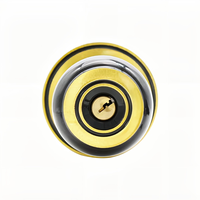 Serrure à bouton de cylindre en laiton noir mat et poli en acier inoxydable avec 3 clés pour les chambres