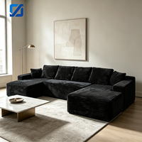 Canapé convertible en tissu capitonné à trois places, moderne, en forme de L, pour salon, livré en boîte