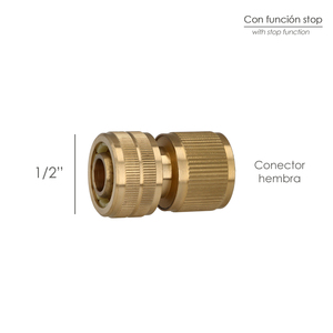 Connettore per Tubo in Ottone da 1/2 Pollice con Funzione STOP - Product Image 2