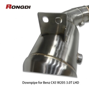 ท่อไอเสียดาวน์ไปป์สำหรับ Mercedes-Benz C43 W205 M276 3.0T สแตนเลสขัดเงา พร้อมเรโซเนเตอร์ สำหรับพวงมาลัยซ้าย - Product Image 6