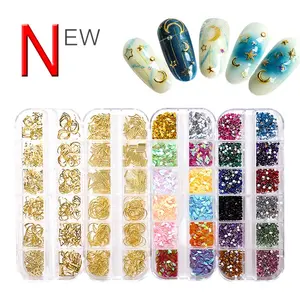 Wholesale accessories nail art sticker decoration metal alloy gem nail Rhinestones stones 3D charm nail art