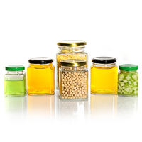 Hot Sale Jam Package Clear 250ml 300ml 500ml French Square Glass Jam Jar with Sealed Cap