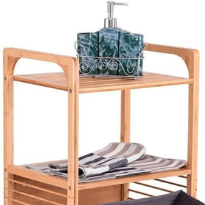 Cesto de ropa suja, directo de fábrica, contenedor de almacenamiento de ropa, cesto de lavandería de madera plegable, clasificadores, cesta de lavandería de bambú con estante - Product Image 6