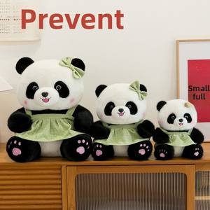 Nouvelle peluche en coton PP super douce, adorable robe de princesse <span class=keywords><strong>panda</strong></span> à fleurs de style <span class=keywords><strong>dessin</strong></span> <span class=keywords><strong>animé</strong></span>, avec nœud et bretelles - Product Image 4