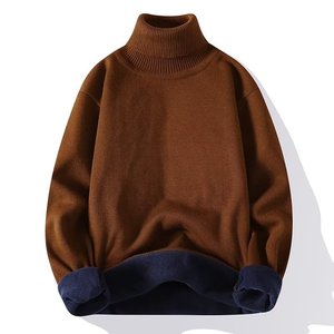 <span class=keywords><strong>Pull</strong></span> d'automne-hiver pour homme, col roulé uni, style européen et américain, décontracté, manches longues, pour adolescents - Product Image 3