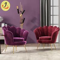 Günstiger Preis Moderner Samt-Sessel mit Metallgestell für Wohnmöbel Hotel Wohnzimmer Apartment Esszimmer Außenbereich