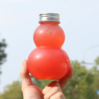 Bouteille de boisson en plastique jetable de 300 ml en forme de gourde ovale pour le thé, emballage, produits en vente chaude