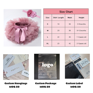 Vêtements de créateur pour enfants, ensemble jupe <span class=keywords><strong>tutu</strong></span> pour bébé fille, jupe en tulle de princesse pour nouveau-né avec bandeau assorti pour fête - Product Image 2