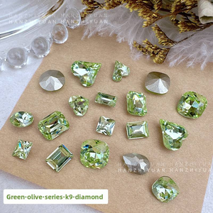 Strass en cristal K9 vert clair super brillants pour nail art, formes ovales, carrées et carrées épaisses à <span class=keywords><strong>angle</strong></span> <span class=keywords><strong>droit</strong></span> - Product Image 2