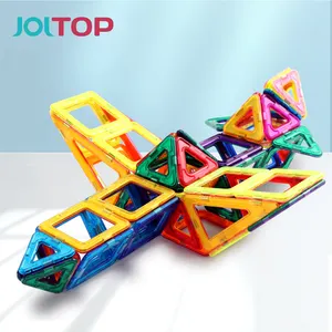 Eğitim çocuklar fabrika kiremit şekli renkli çocuk yapı mıknatıs tasarım plastik bloklar manyetik oyuncaklar