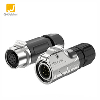 Conector Circular Eléctrico Impermeable Serie LP12, Aleación de Zinc IP68, Conector de Aviación M12, Contactos de Aleación de Cobre, Fácil Instalación
