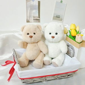 Oso de Peluche Lina de 31 cm/11.8 Pulgadas, Blanco y Marrón, Hecho a Mano, con Articulaciones Móviles, Juguete de Peluche - Product Image 2