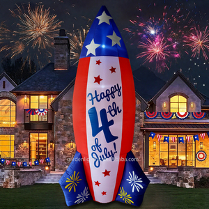 Decoración Inflable de Cohete LED de 7 Pies, Personalizada de Fábrica, con Iluminación LED de CC, Ecológica, Impermeable, para el Día de la Independencia, para Jardín, IP44 - Product Image 5