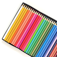Ensemble de crayons de couleur de haute qualité de 24 couleurs dans une boîte en étain avec logo personnalisé, certifié ASTM, cadeau pour la peinture artistique