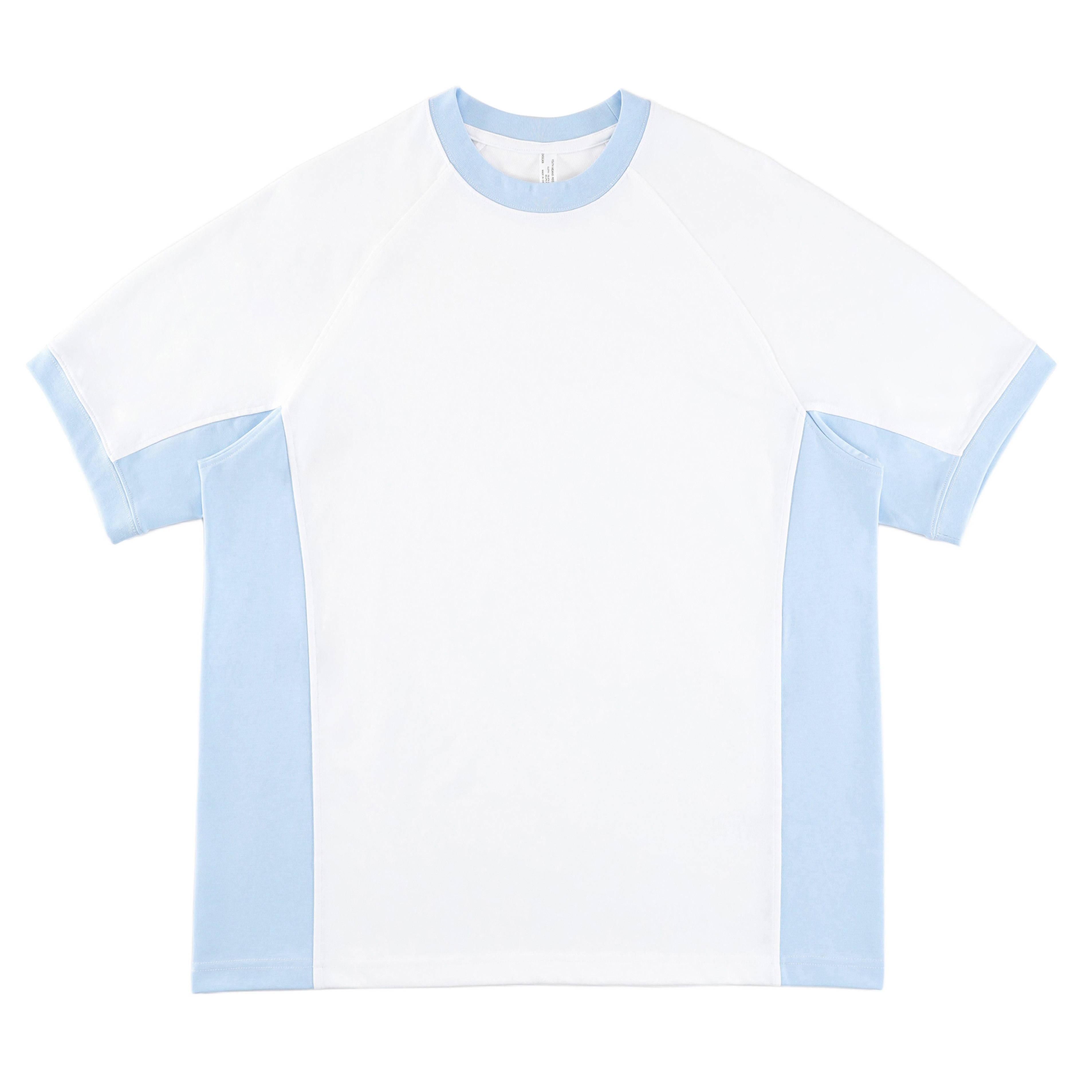 White and sky blue