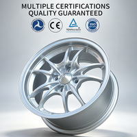 Rines FLowtone Wheels HR ET35 Nuevos de 15 Pulgadas 4x100 para Auto, Rines de Aluminio de Cinco Radios para Honda Civic, Fit, Toyota Corolla, Vios, Yaris