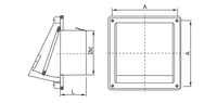Grille de ventilation carrée en acier inoxydable de 4 pouces avec clapet anti-retour amorti pour extracteur mural et conduits d'air de ateliers
