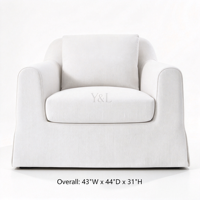 Fauteuil d'appoint moderne en tissu recouvert de tissu, fauteuil inclinable simple rembourré pour salon