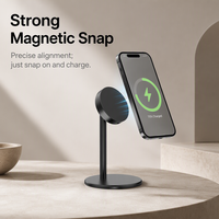 Support de chargeur sans fil rapide 25W en alliage d'aluminium, station de charge de bureau 2 en 1, support de téléphone pour smartphone et écouteurs TWS