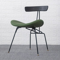 Chaise de salle à manger en métal rétro nordique, luxe léger, dossier multifonctionnel, meubles de maison design, chaise de bar ant