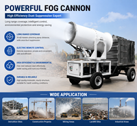 Canon à brouillard électrique monté sur camion pour le nettoyage des routes et la suppression de la poussière, portée 30-60M, pour le lavage et le pulvérisation de brume lors de la balayage des autoroutes municipales