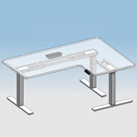 Base de bureau télescopique 3 positions assis-debout, à trois moteurs, silencieuse, électrique, réglable en hauteur, avec double poutre