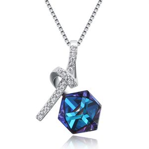 Collier en argent S925 avec pendentif en cristaux de Rhodium autrichien, chaîne et année de naissance pour femmes <span class=keywords><strong>2022</strong></span> - Product Image 1