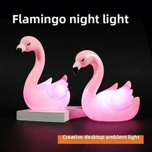 Veilleuse créative en forme de flamant rose de dessin animé, petite, en plastique, pour bébé, jouet lumineux en forme de cygne pour la vente ambulante - Product Image 4