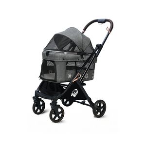 पालतू ट्रॉली समायोज्य निश्चित प्रकार 4-पहिया कुत्तों बिल्लियों के लिए कम केंद्र गुरुत्वाकर्षण जलरोधक फोल्डेबल एक-बटन तह - Product Image 1