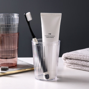 Gobelet transparent pour brosse à dents 201-300ml pour salle de bain avec rangement pour dentifrice et brosse - Product Image 1