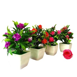 Plantes artificielles en pot Qi Xing, ensemble de fleurs en plastique de 18 cm, décoration d'intérieur - Product Image 4
