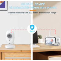 Babyphone intelligent Wistino avec écran de 3,5 pouces, vidéo HD 3MP, capteur de température et d'humidité, veilleuse, caméra CCTV