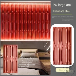 PU Vague Conseil Géométrique Décoratif Conseil Fond Mur Léger Bois Grain Ligne Pierre 3D Poisson Échelle Conseil Mosaïque Ménage - Product Image 2