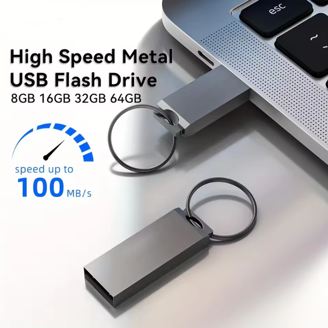 High Speed Mini Metal USB 3.2 Type-C Dual Interface 1TB/2TB Pen Drive Card Reader Music Speaker A-class Chip Custom Keychain