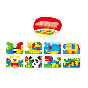 Giocattolo per bambini pioli magici per la percezione del colore del granchio piatto di plastica fungo Nail Puzzle - Product Image 2