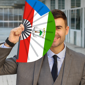 Abanicos Plegables de Bambú con la Bandera de Guinea Ecuatorial al por Mayor, Abanico de Mano para Carnaval, Boda, Festival, Fiesta, Agencia de Viajes - Product Image 4