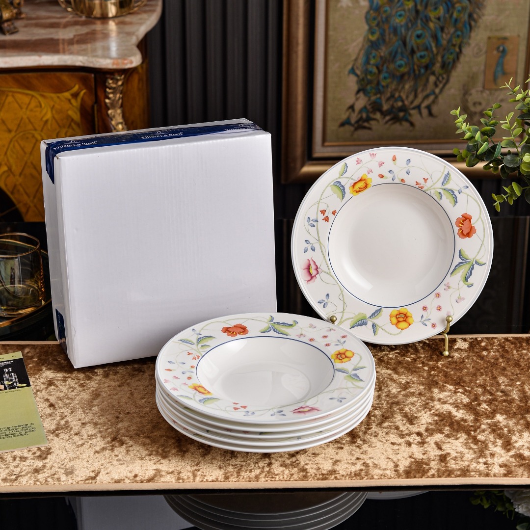 Assiette creuse blanche de 23,5 cm * 6