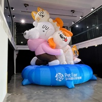 Lion gonflable géant de 3,6 m/12 pieds, animal gonflable de dessin animé, décoration publicitaire personnalisée pour événements, mascotte gonflable personnalisée