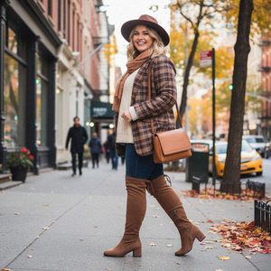 Femmes grande taille confort bloc talon bout rond à lacets daim sur les <span class=keywords><strong>bottes</strong></span> au genou <span class=keywords><strong>mollet</strong></span> <span class=keywords><strong>large</strong></span> <span class=keywords><strong>large</strong></span> largeur cuissardes - Product Image 4