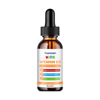 Gouttes liquides de vitamine D3 K2 végétaliennes SPL OEM, marque privée, suppléments multivitaminés à base de plantes, 5000 UI, 50000 UI, gouttes de vitamine D3 pour enfants
