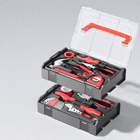Kit d'outils manuels de base KAFUWELL H5303A en plastique transparent, petit et compact, pour la maison, le bureau, les bricolages et les réparations domestiques