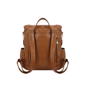 Wholesale Soft Pu Luxury <b>Backpack</b> with Two Straps Open Closure Embroidery Rivet Waterproof High Quality Pu Fabric Custom Logo - Product Image 2