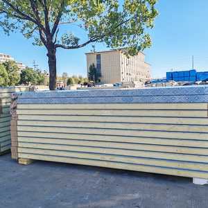 Chống Cháy Cách Điện Rock Len Hội Đồng Quản Trị Màu Thép Prepainted Bánh Sandwich Tấm Cho Thực Phẩm Nhà Máy Phân Vùng Tường Trần - Product Image 4