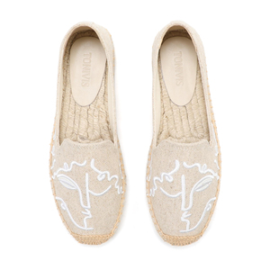 Nouvelles Espadrilles Plates Brodéées pour Femmes, Style Tendance, Haute Qualité, Durables, à Talon Haut, Fermeture Facile à Enfiler, OEM ODM - Product Image 1