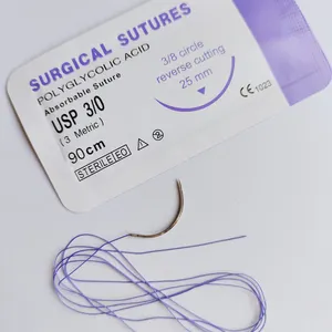 Prezzo di fabbrica sutura di seta per sutura in poliestere PGA catgut veterinario Non assorbibile