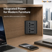 Enchufe de Esquina con USB A+C, Toma de Corriente Oculta para Gabinete de Baño, Espejo, Muebles de Oficina y Escritorio